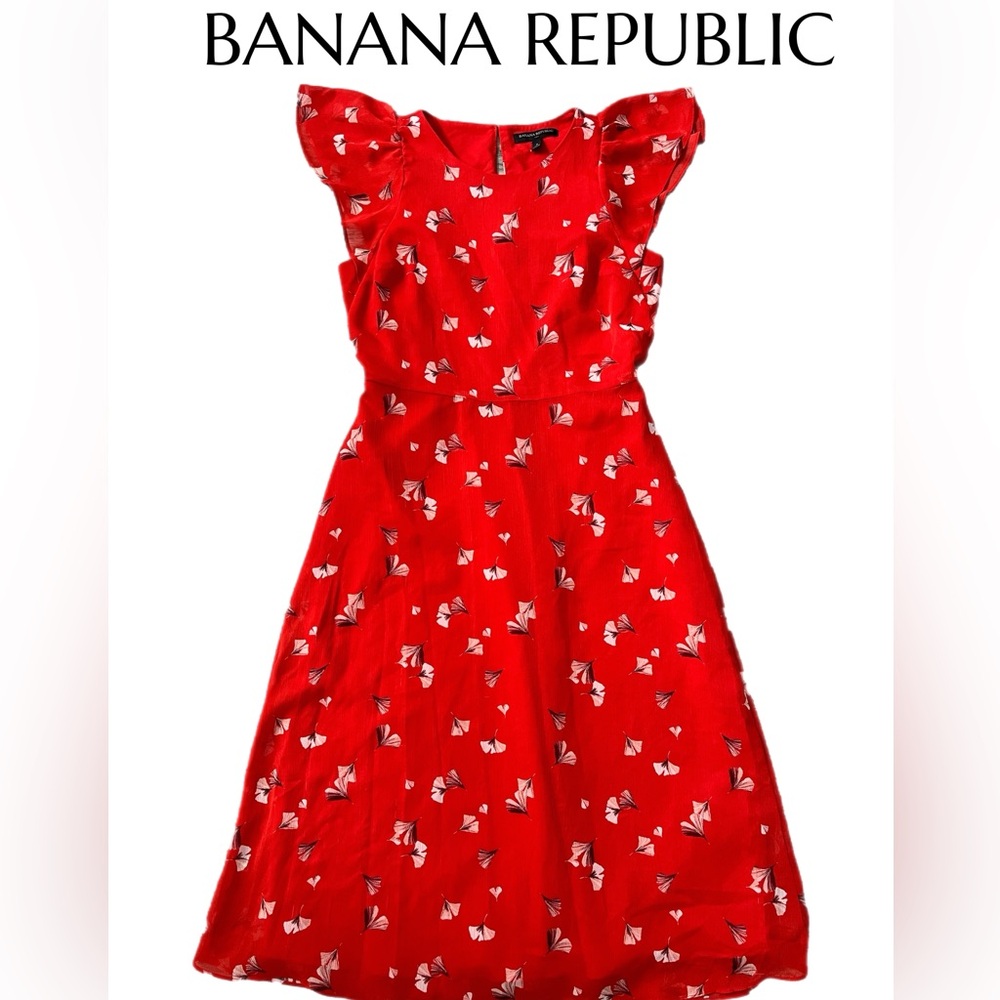 Banana Republic flutter sleeve midi dress